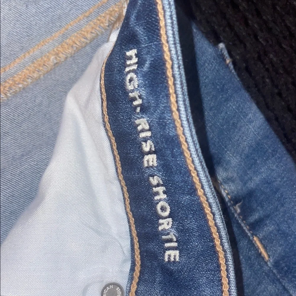 American Eagle Outfitters Blue Jean Shorts Frayed Hem - Picture 3 of 7